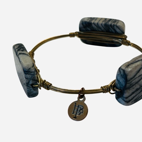 Bourbon & Boweties Bowties Gray Grey Granite Stone Bracelet Stackable - Picture 4 of 6